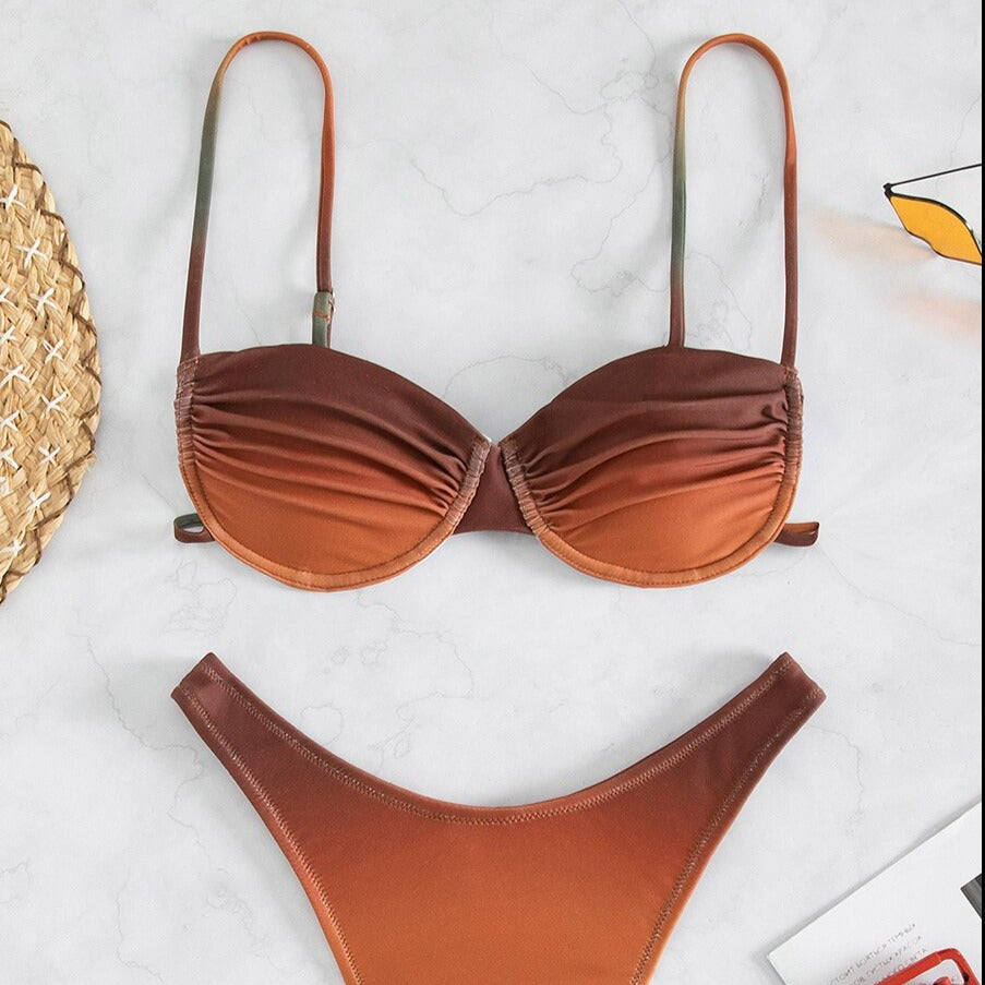 Dwuczęściowy strój kąpielowy bikini ombre