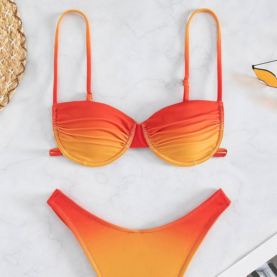 Dwuczęściowy strój kąpielowy bikini ombre