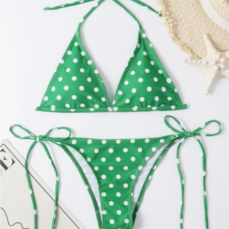 Dwuczęściowy strój kąpielowy bikini w kropki